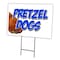 Signmission Pretzel Dogs Yard Sign & Stake outdoor plastic coroplast window, C-2436 Pretzel Dogs C-2436 Pretzel Dogs - alternate 1